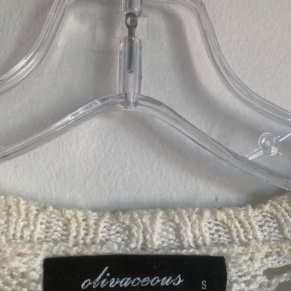 Olivaceous White Distressed Knit Sweater - Picture 6 of 8